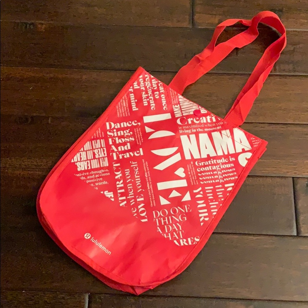Lululemon Small Red Tote “Set Humongous Goals”